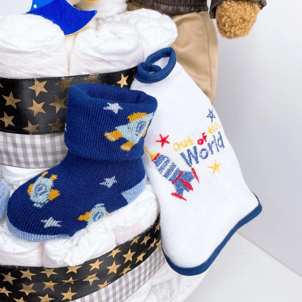 Aviator Pilot Diaper Cake, Baby Boy Shower Gift